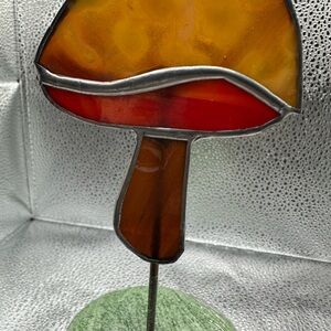 Vibrant Glass Mushroom Sculpture
